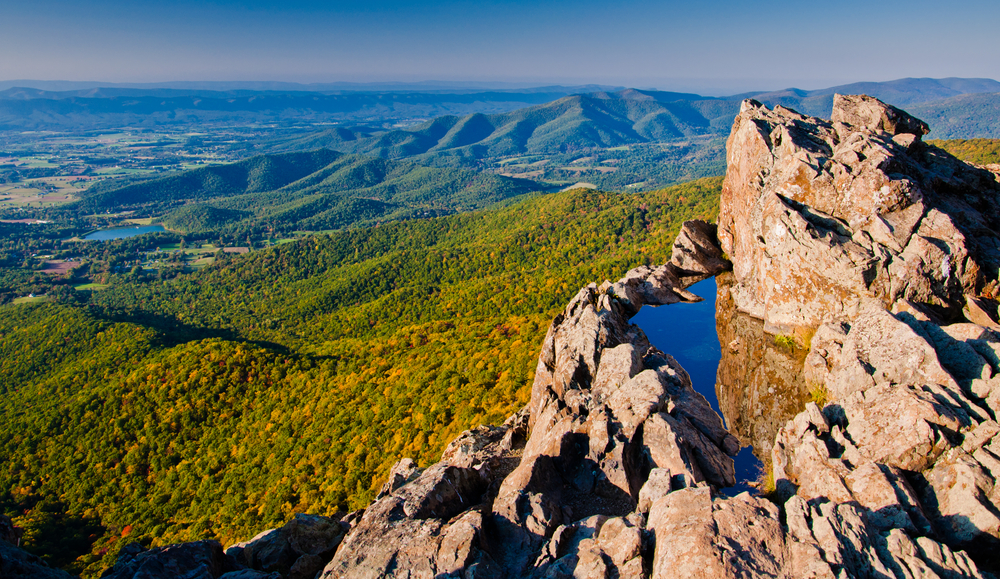 rocky overlook showing the great expanse of the shenandoah national park!