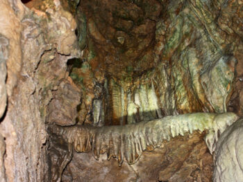 stalagmite formations in linville caverns