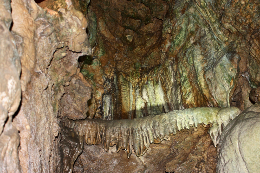 stalagmite formations in linville caverns