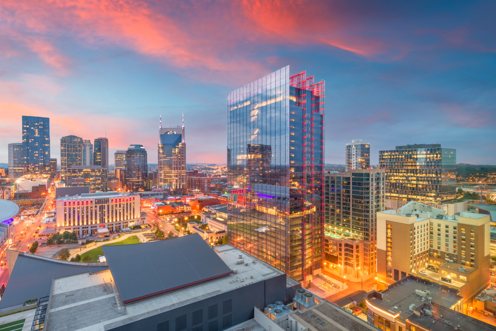 Nashville during sunset, right before the Broadway comes alive. One of the many perks of living in Tennessee. 