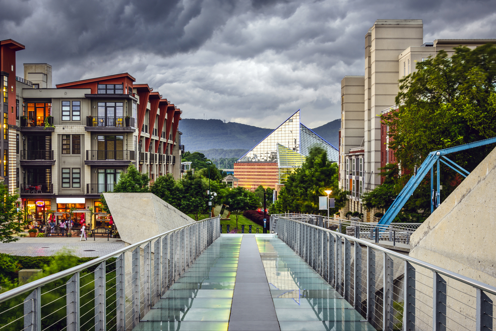 Storm clouds over Chattanooga, one of the cons of living in Tennessee. 