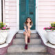 woman sitting in cute outfit in New Orleans