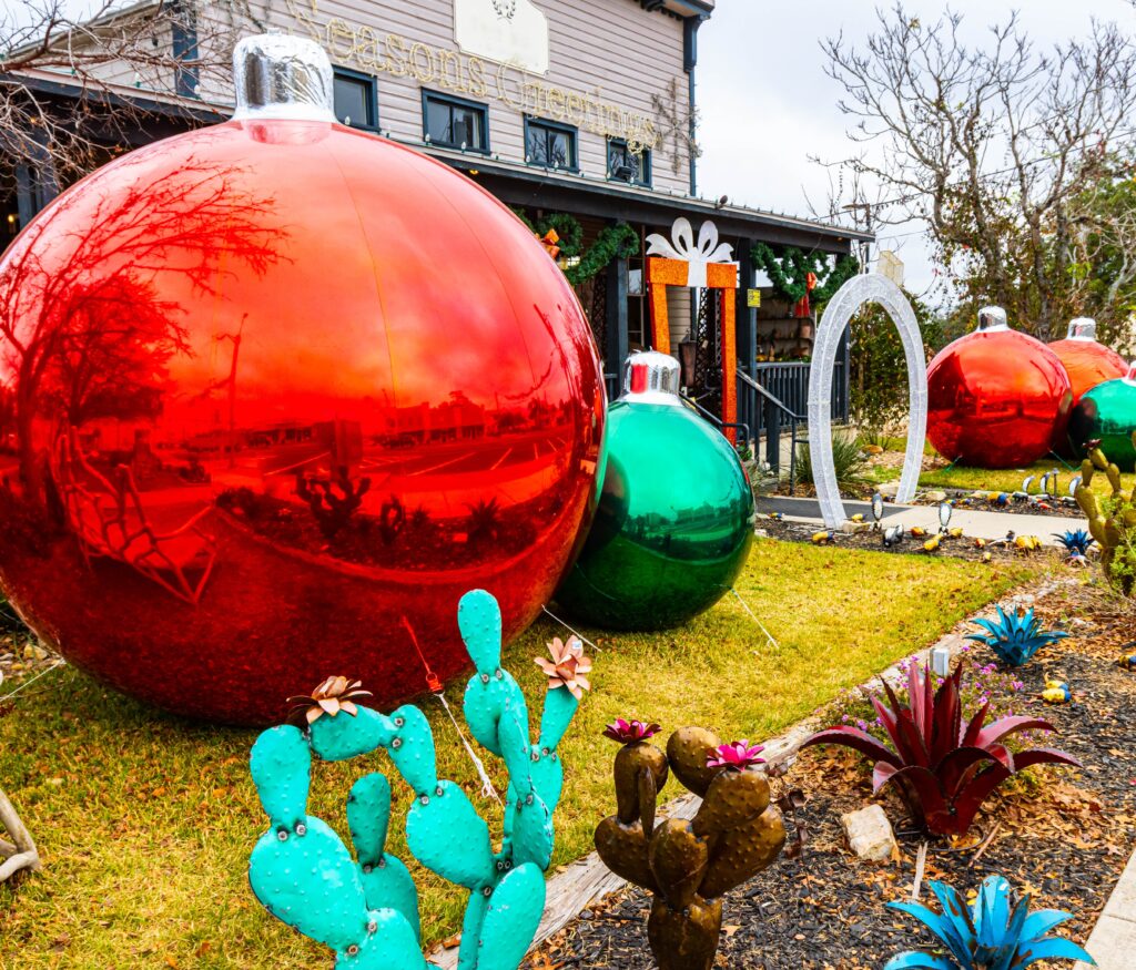 Christmas Decorations in  Downtown, Fredericksburg, Texas, USA