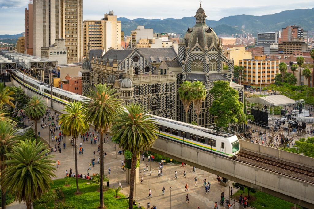 Medellín, Antioquia / Colombia. The Medellín metro is a massive rapid transit system that serves the city.
